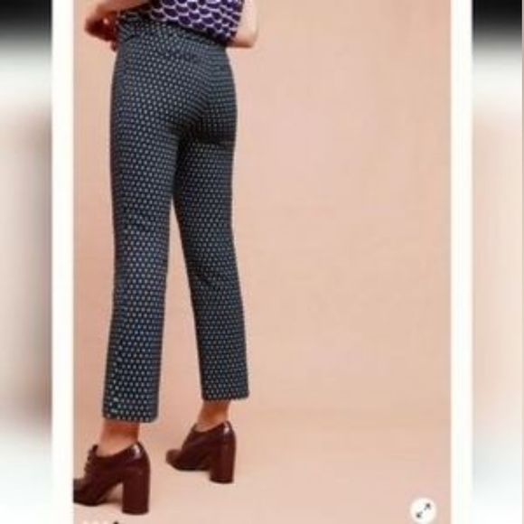 💚🖤 Anthropologie Cartonnier Textured Charlie Crop Flare Trousers, 8 - Picture 11 of 11